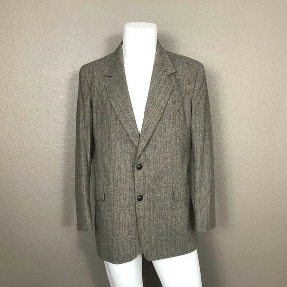 Vintage Mens Western Pioneer Wear Cowboy Blazer Wool Blend Arrow Design … - Picture 1 of 7